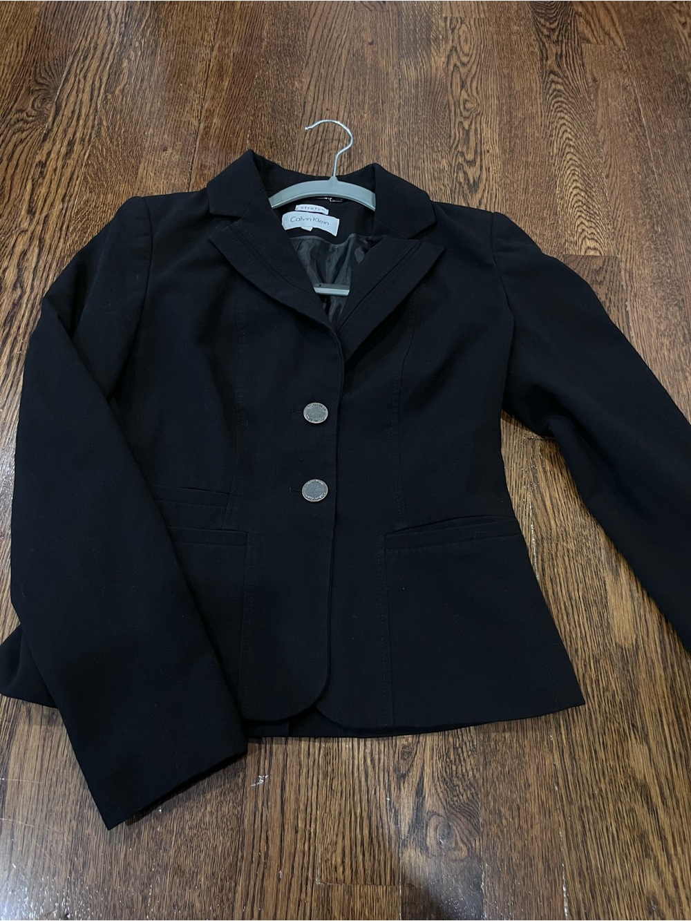 Calvin Klein Black Women's Two-Button Tailored Blazer